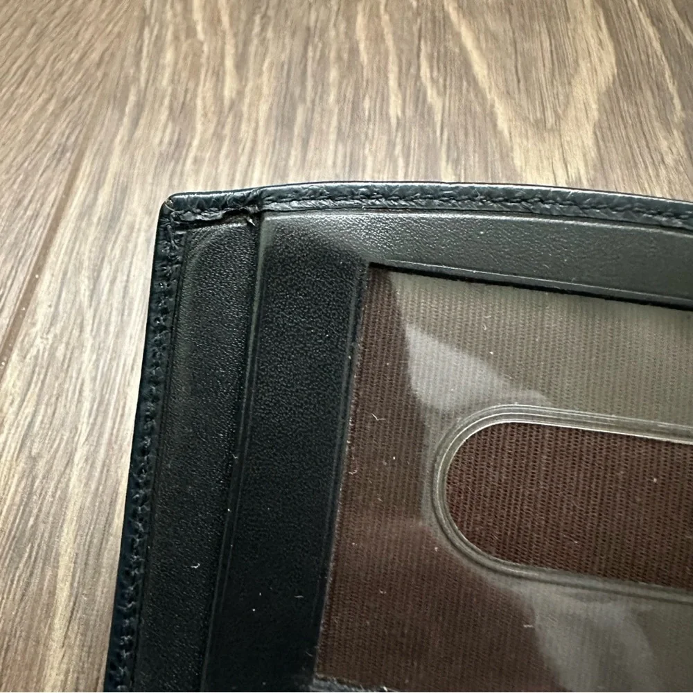 Coach Navy Blue Leather Pocket Organizer Bifold Wallet